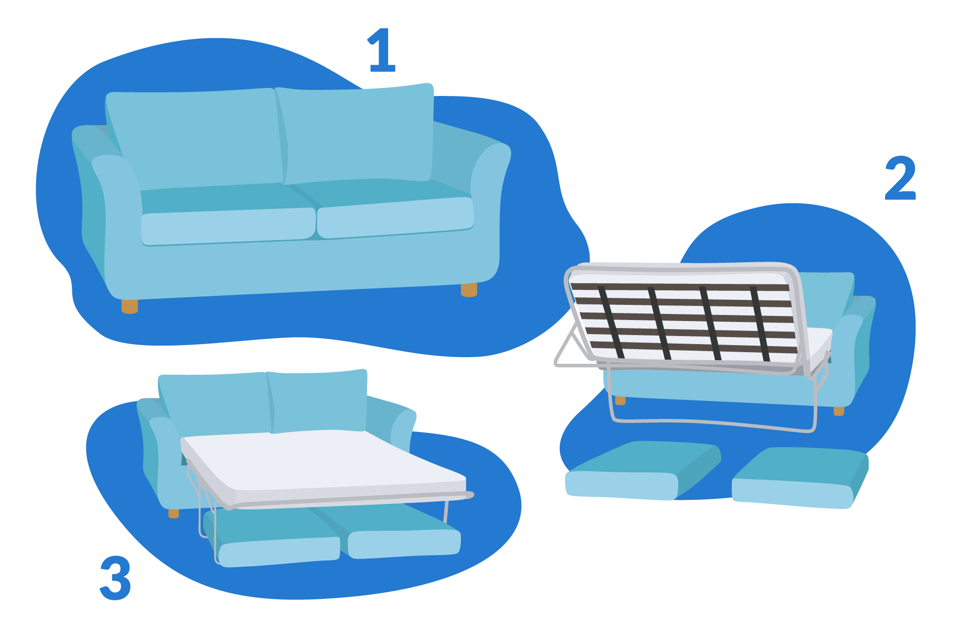 Een slaapbank met uittrekbaar matras